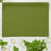 Serviette de cuisine en vert olive solide (Plié)