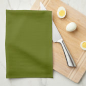 Serviette de cuisine en vert olive solide (Quart Plié)