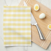 Serviette de cuisine en vichy jaune (Quart Plié)