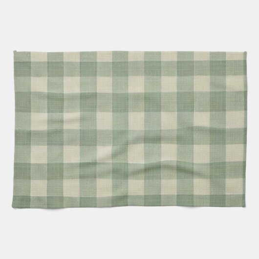 Serviette de cuisine en vichy vert (Horizontal)