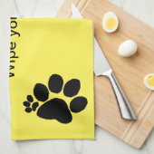 Serviette de cuisine - essuyer vos pattes v2 (Quart Plié)