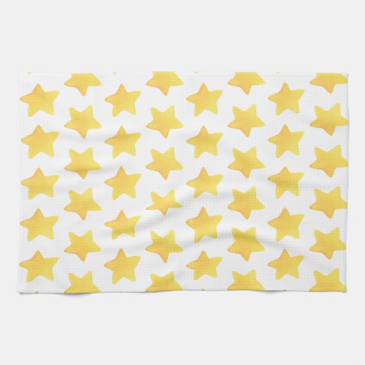 Serviette de cuisine étoilée jaune (Horizontal)