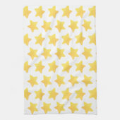 Serviette de cuisine étoilée jaune (Vertical)