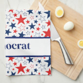 Serviette de cuisine Étoiles patriotiques Démocrat (Quart Plié)