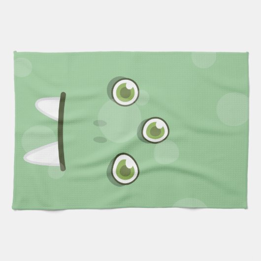 Serviette de cuisine face Monster Vert (Horizontal)