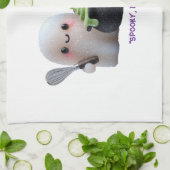 Serviette de cuisine fantôme et ours mignons Spook (Plié)