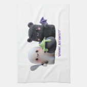 Serviette de cuisine fantôme et ours mignons Spook (Vertical)