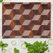 Serviette de cuisine - Faux Bois incrusté (Plié)