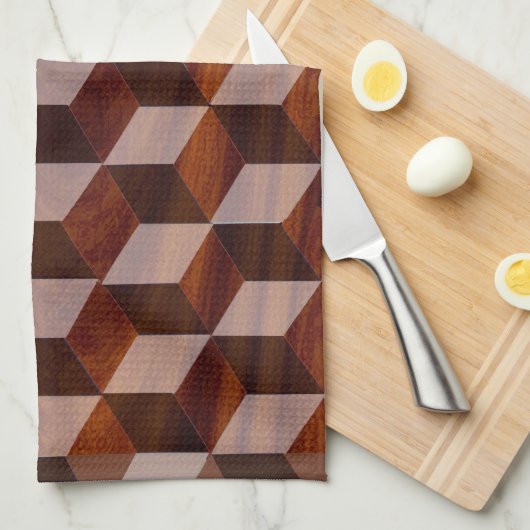 Serviette de cuisine - Faux Bois incrusté (Quart Plié)