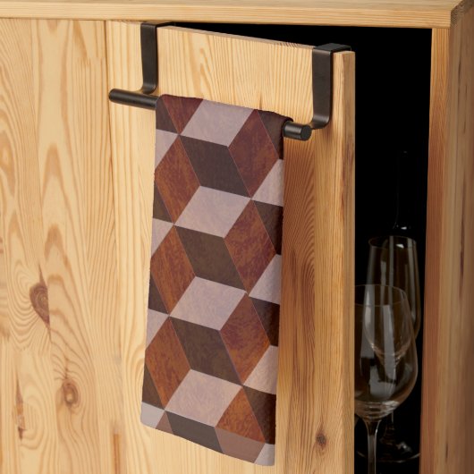 Serviette de cuisine - Faux Bois incrusté (Pliage en tiers)