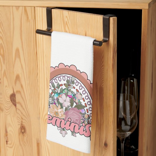 Serviette de cuisine féministe (Pliage en tiers)