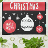 Serviette de cuisine festive | "Joyeux Noël" (Plié)