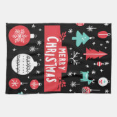 Serviette de cuisine festive | "Joyeux Noël" (Horizontal)