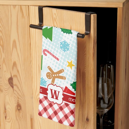 Serviette de cuisine Festive White Christmas (Pliage en tiers)