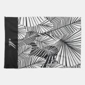 Serviette de cuisine "Feuille noire et blanche" (Horizontal)