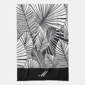 Serviette de cuisine "Feuille noire et blanche" (Vertical)