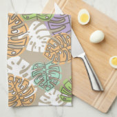 serviette de cuisine feuille pastel (Quart Plié)