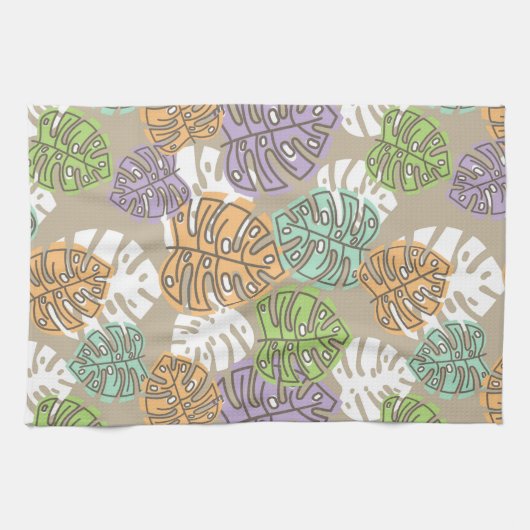 serviette de cuisine feuille pastel (Horizontal)