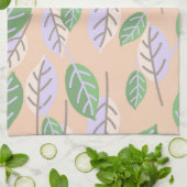 serviette de cuisine feuille pastel (Plié)