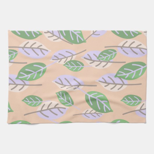 serviette de cuisine feuille pastel (Horizontal)