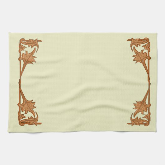 Serviette de cuisine - Feuilles en fer forgé (Horizontal)