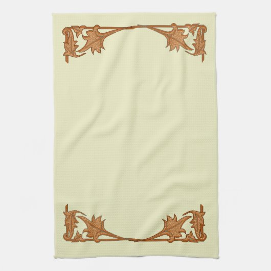 Serviette de cuisine - Feuilles en fer forgé (Vertical)