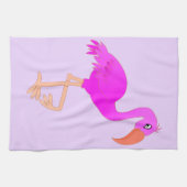 Serviette de cuisine Flamant rose rose (Horizontal)