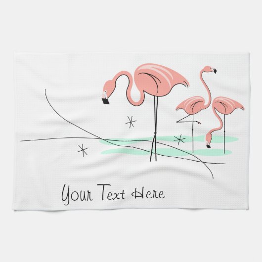 Serviette de cuisine Flamingo Ocean Trio 3 Texte (Horizontal)