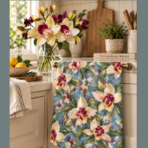 Serviette de cuisine Fleur d'Orchidée Élégante | C