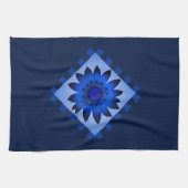 Serviette de cuisine Fleur Fleur Bleu Foncé (Horizontal)