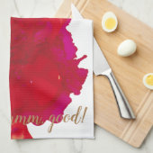 Serviette de cuisine "Fleur Magenta" (Quart Plié)