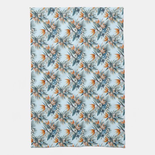 Serviette de cuisine Fleur Oiseau Tropical du Para (Vertical)