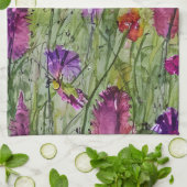 Serviette de cuisine fleur sauvage (Plié)