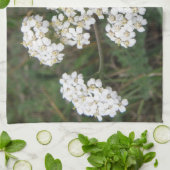 Serviette de cuisine Fleur sauvage blanche (Plié)