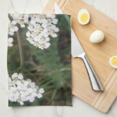 Serviette de cuisine Fleur sauvage blanche (Quart Plié)