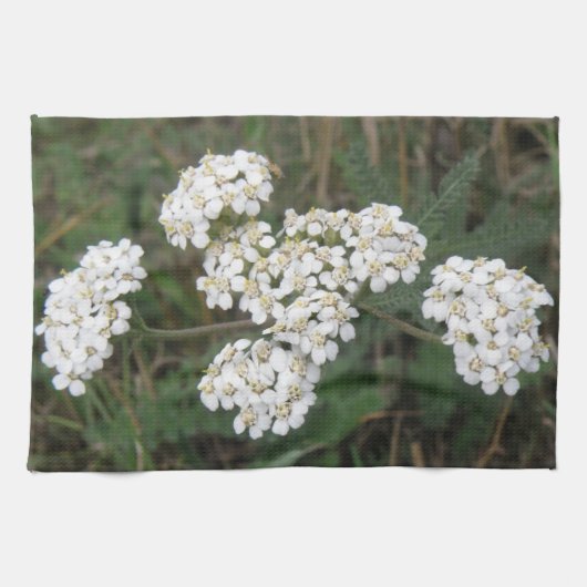 Serviette de cuisine Fleur sauvage blanche (Horizontal)