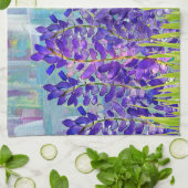 Serviette de cuisine Fleur sauvage violette Lupine (Plié)