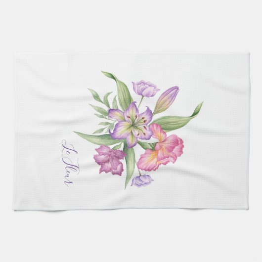 Serviette de cuisine fleurie (Horizontal)