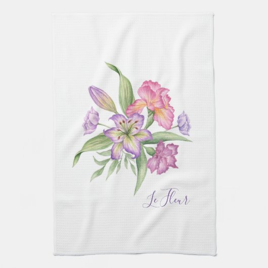 Serviette de cuisine fleurie (Vertical)