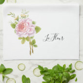 Serviette de cuisine fleurie (Plié)