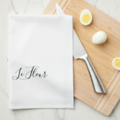 Serviette de cuisine fleurie (Quart Plié)