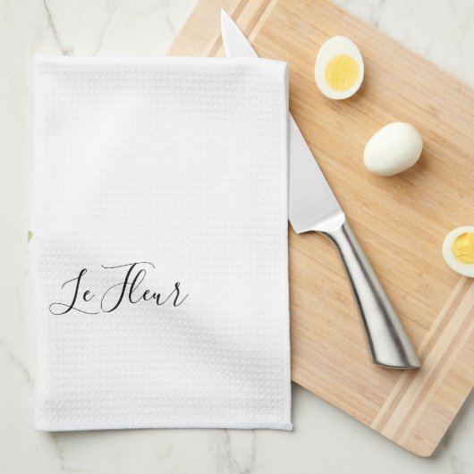 Serviette de cuisine fleurie (Quart Plié)