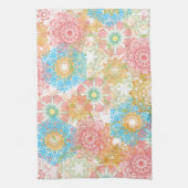 Serviette de cuisine fleurie aux couleurs du print (Vertical)