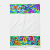 Serviette de cuisine fleurie bleu clair (Vertical)