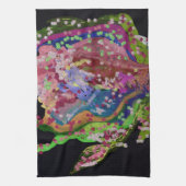 Serviette de cuisine fleurie colorée (Vertical)