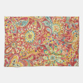 Serviette de cuisine fleurie colorée (Horizontal)