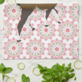 Serviette de cuisine fleurie rose chanceuse de (Plié)