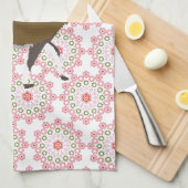 Serviette de cuisine fleurie rose chanceuse de (Quart Plié)