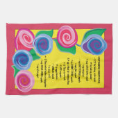 Serviette de cuisine "Fleurs avec Conseils de cuis (Horizontal)