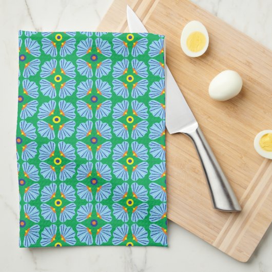 Serviette de cuisine Fleurs Parapluies (Quart Plié)